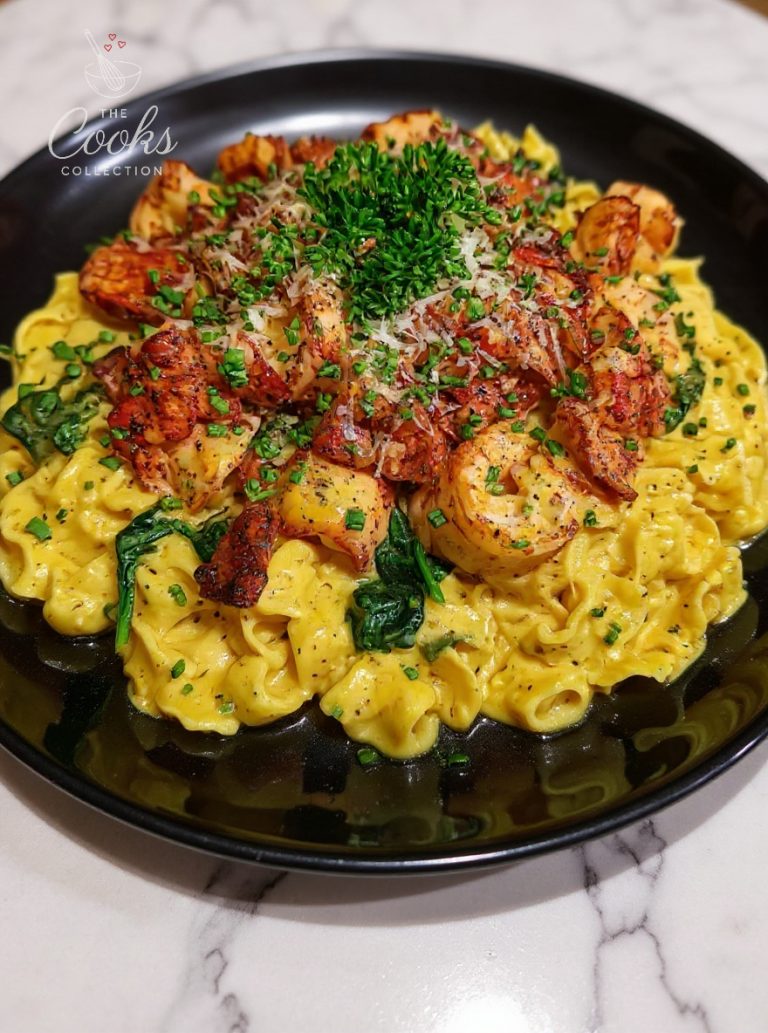 Cajun Garlic Butter Shrimp with Creamy Spinach Pasta