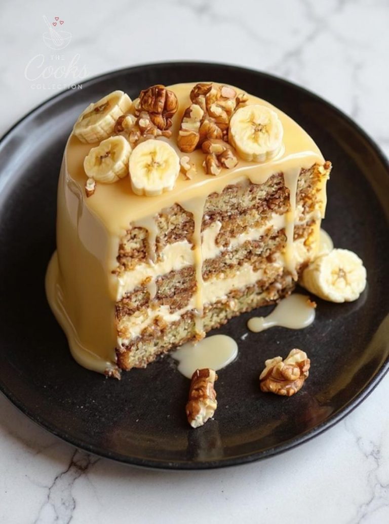Creamy Banana Pecan Cake