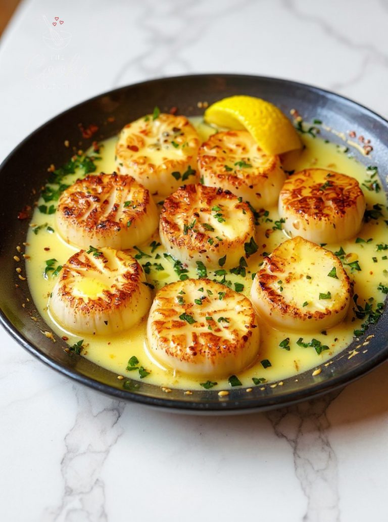 Pan-Seared Scallops in Lemon Garlic Butter