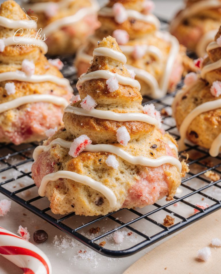 Peppermint Mocha Christmas Tree Scones