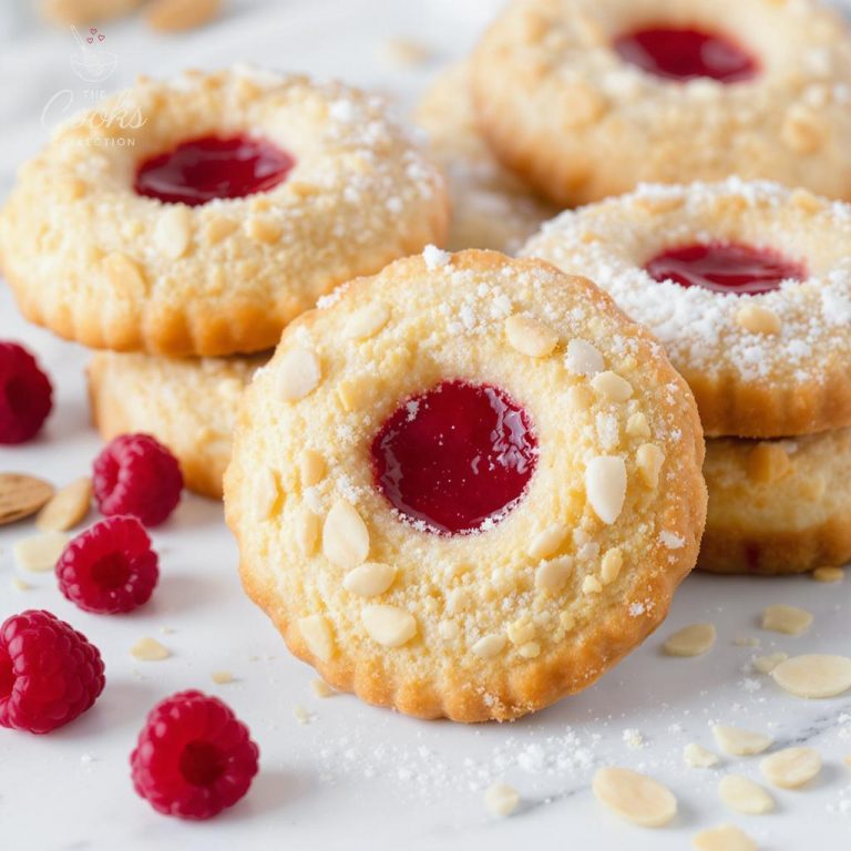Raspberry Almond Thumbprint Cookies