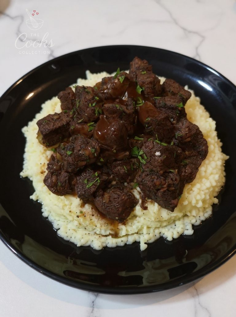 Red Wine Braised Beef with Creamy Mashed Potatoes