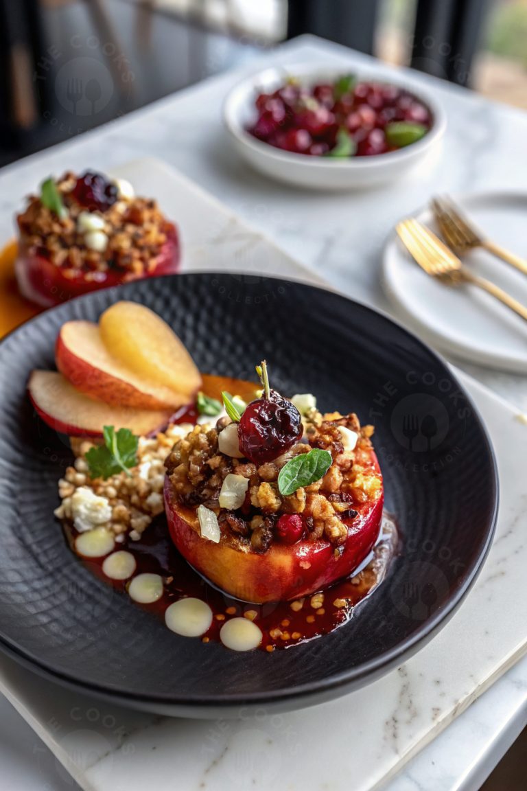 Baked Apples with Cranberry Crumble & Yogurt Cream