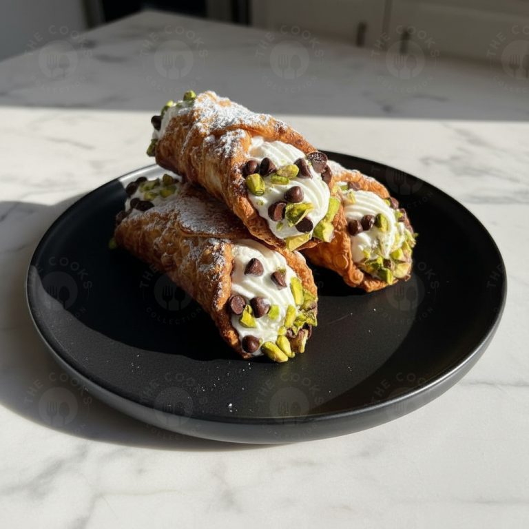 Cannoli with Pistachio & Chocolate Chips