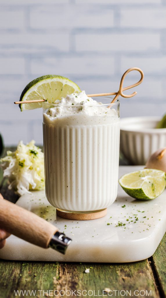 Creamy Coconut Key Lime Freeze drink