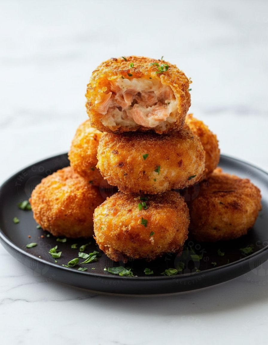 Crispy Salmon & Cheese Potato Croquettes