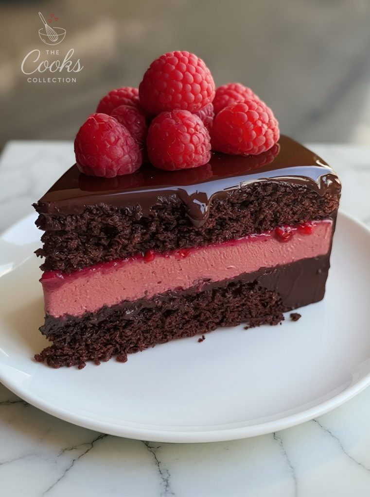 Dark Chocolate Raspberry Mousse Cake