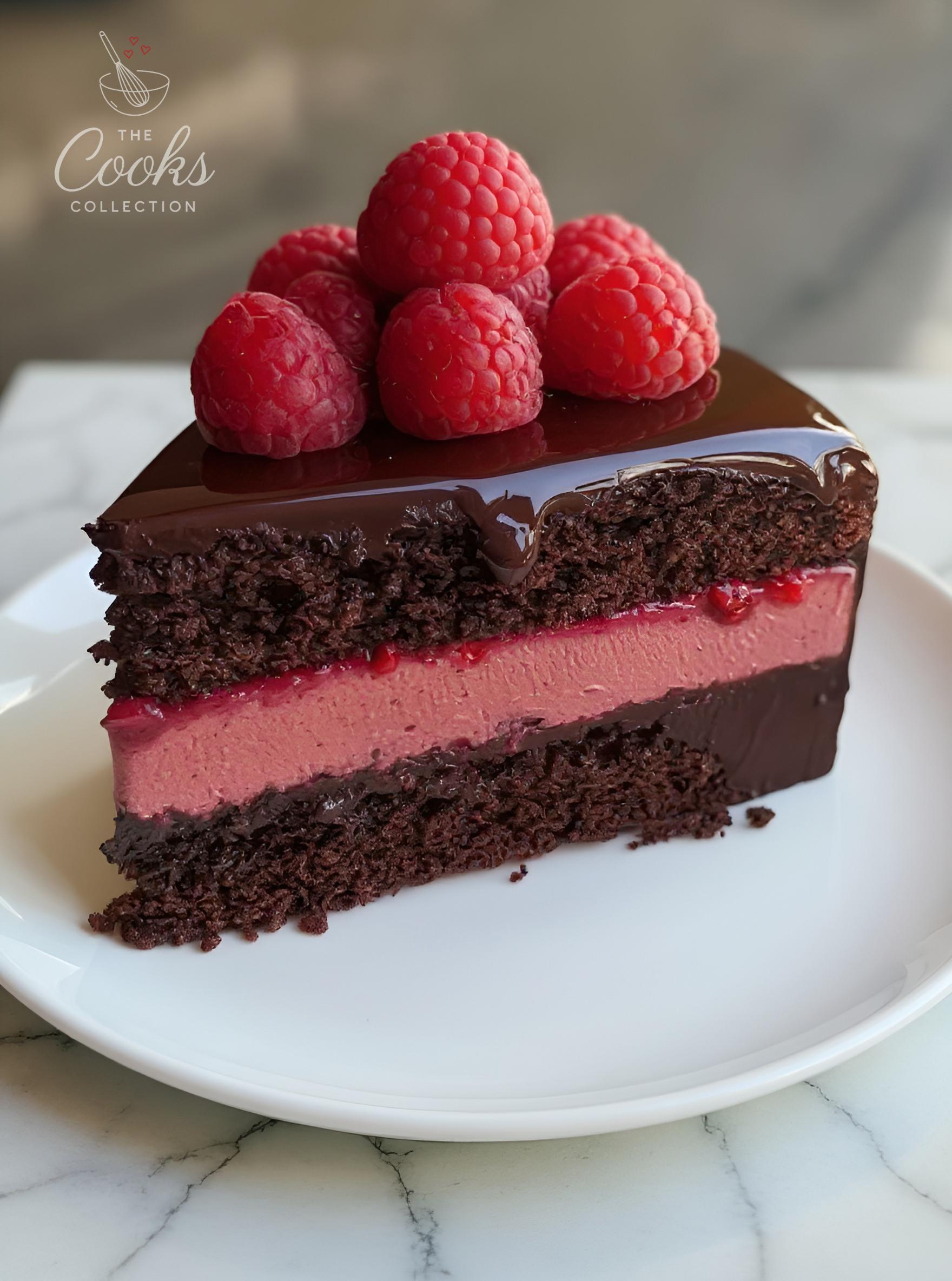 Dark Chocolate Raspberry Mousse Cake