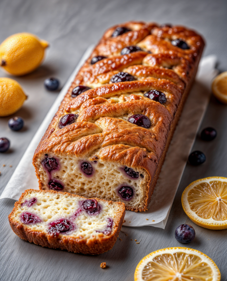 Lemon Blueberry Cream Cheese Bread