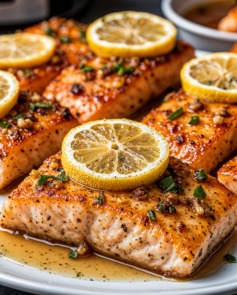 Lemon Garlic Glazed Salmon