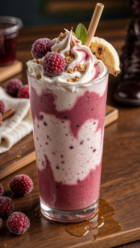 Raspberry Swirl Frozen Yogurt Smoothie