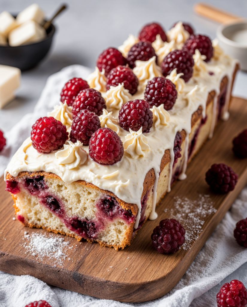 Raspberry White Chocolate Loaf Cake