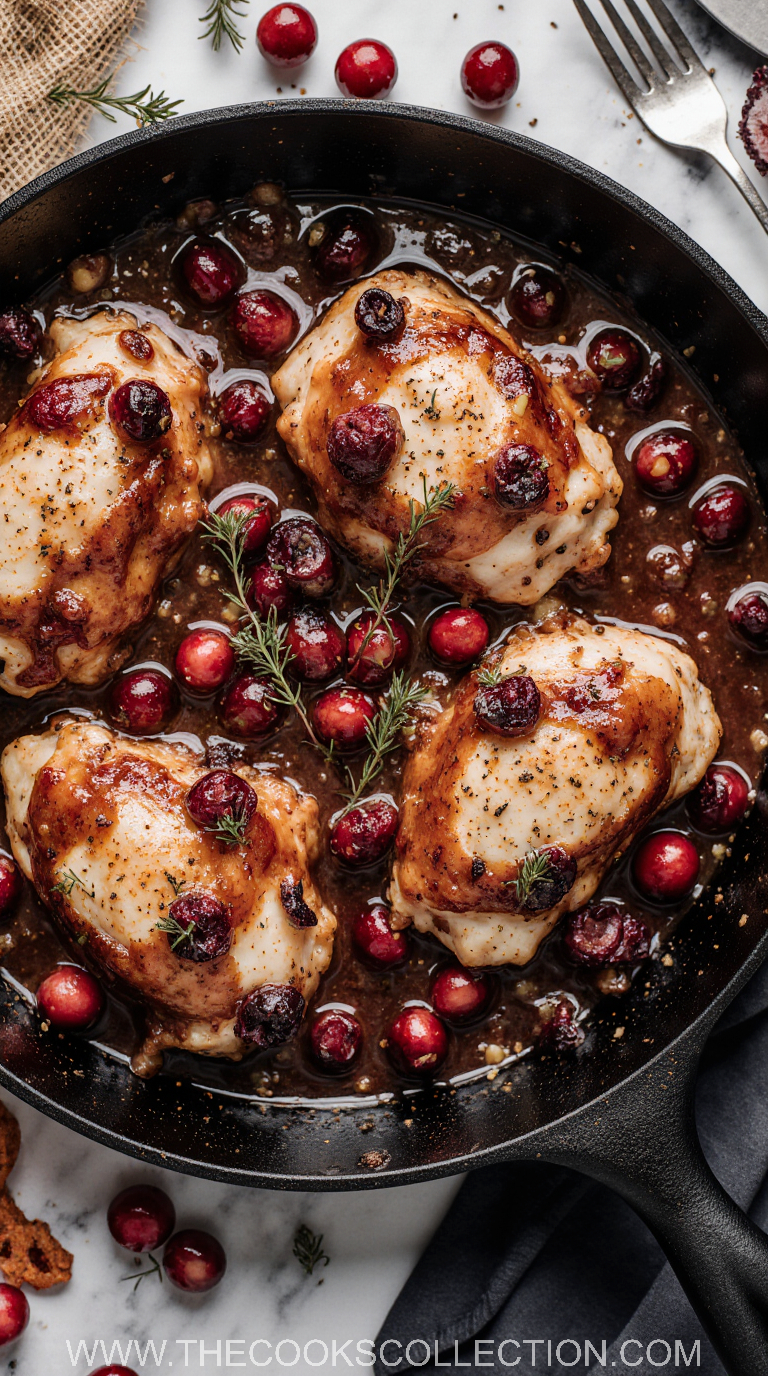 Skillet Cranberry-Balsamic Chicken Thighs