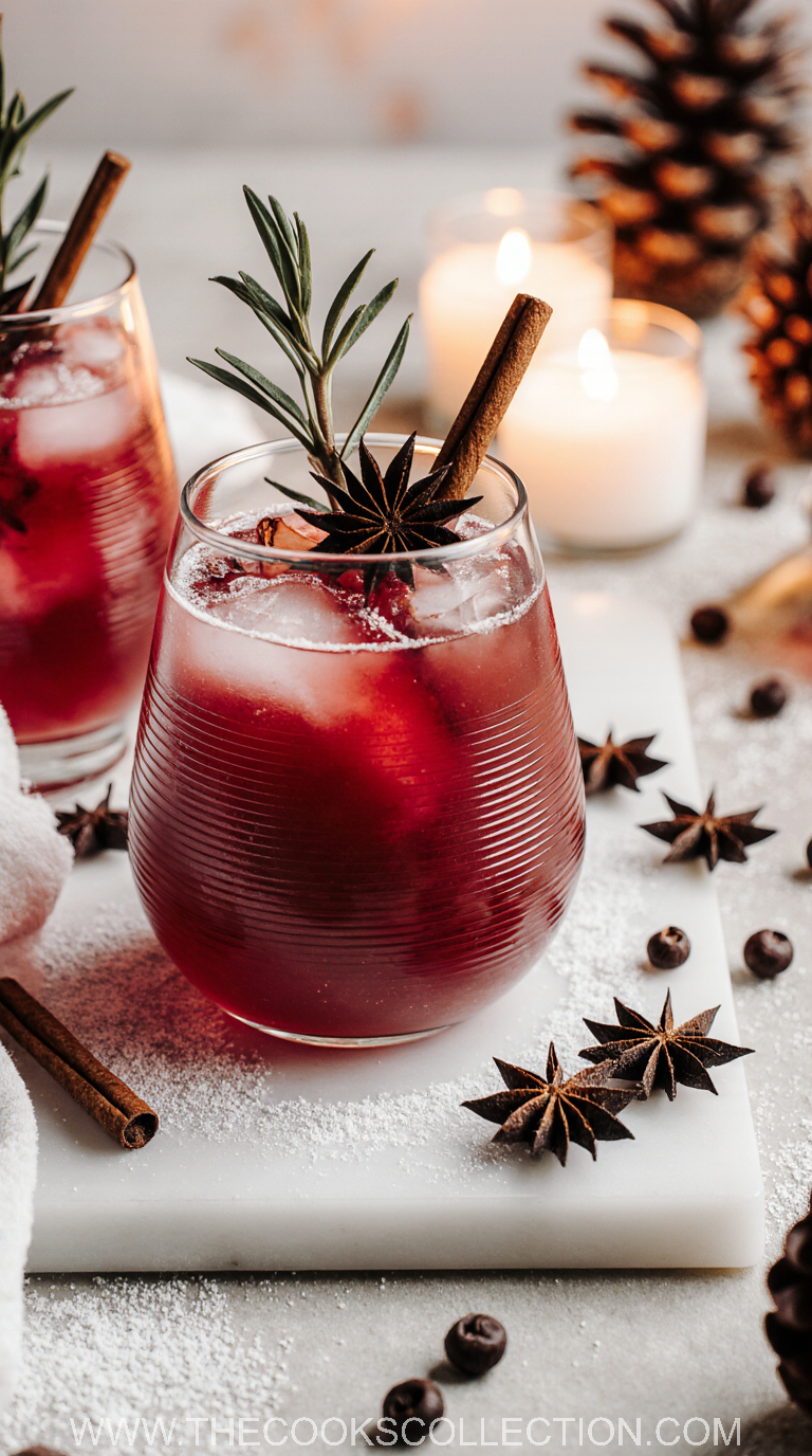 Sparkling Spiced Cranberry Rosemary Fizz