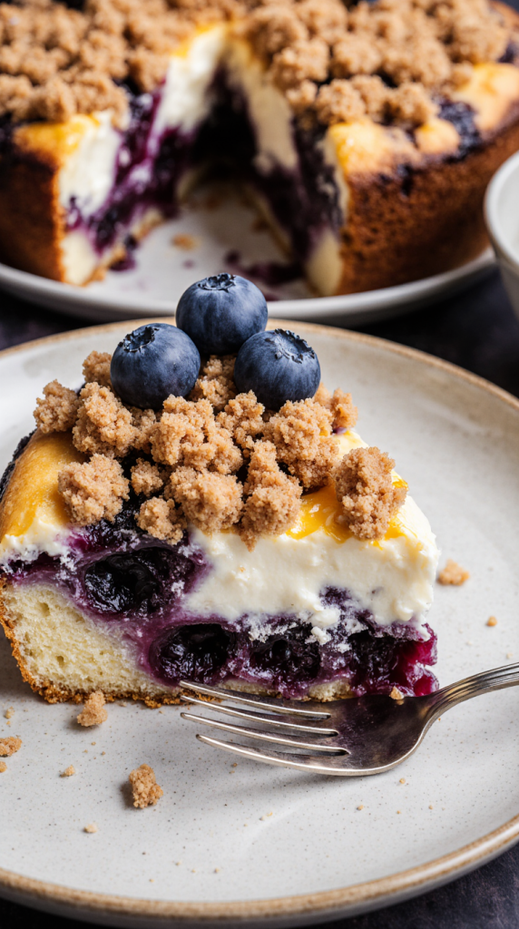 blueberry crumble cheesecake