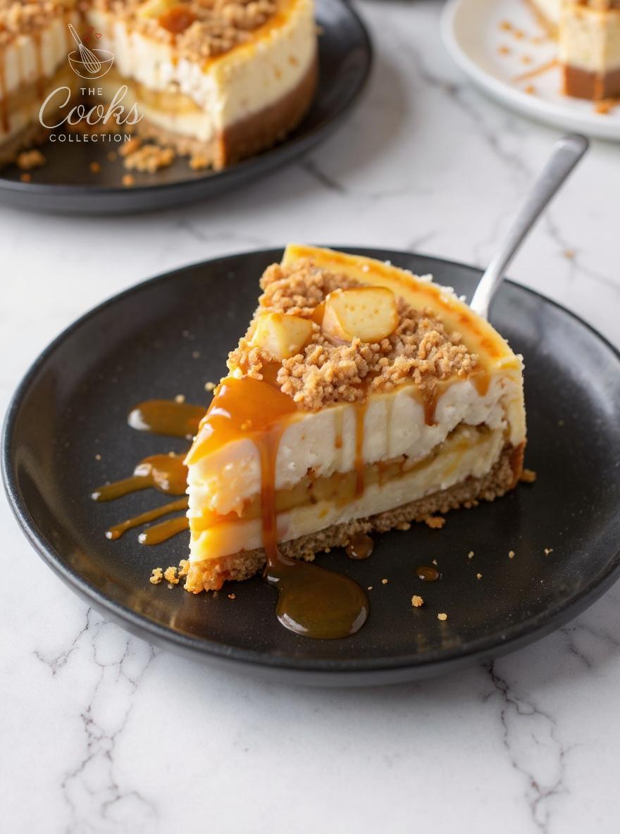 caramel apple crumble cheesecake