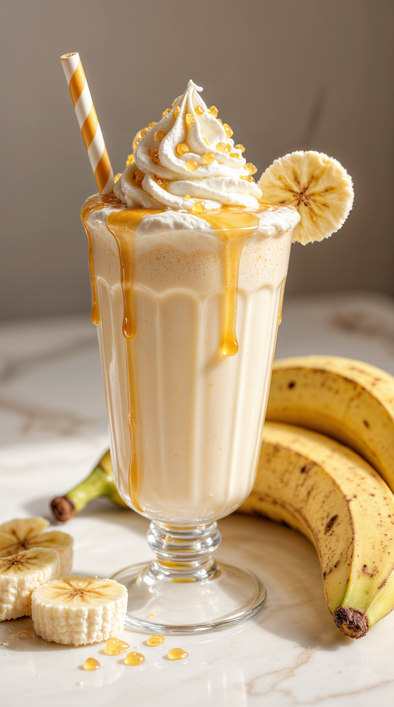 caramel banana milkshake - the cooks collection