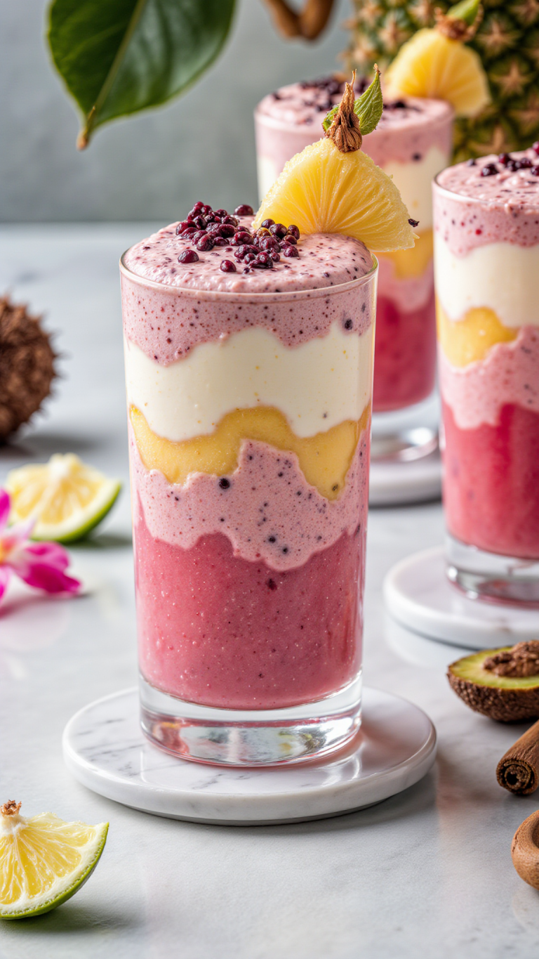 layered tropical smoothie