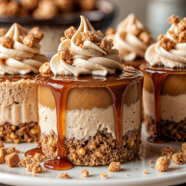 mini peanut butter caramel cheesecake bites
