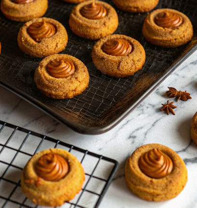 pumpkin thumbprint cookies