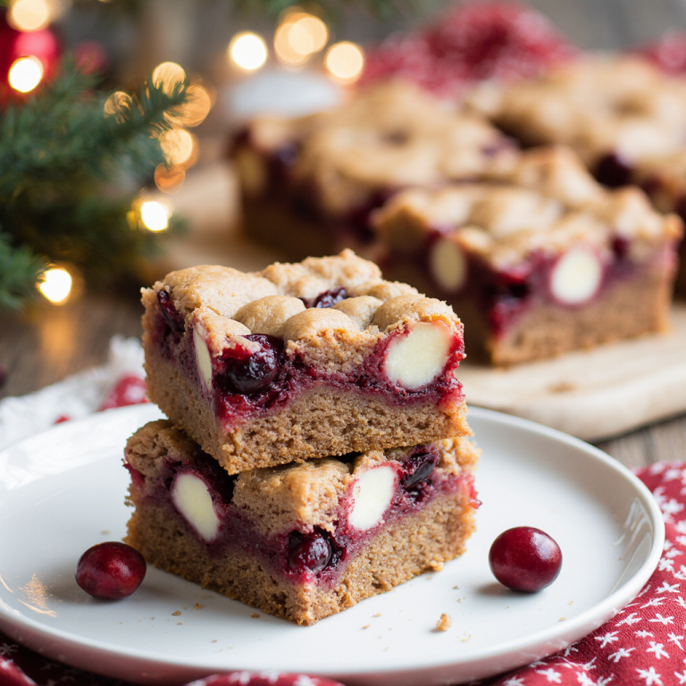 White Chocolate Cranberry Blondies