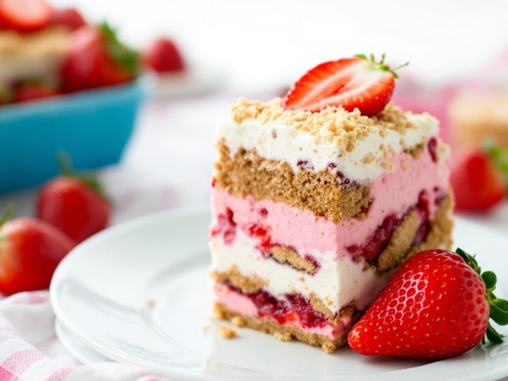 strawberry Biscoff crunch cake